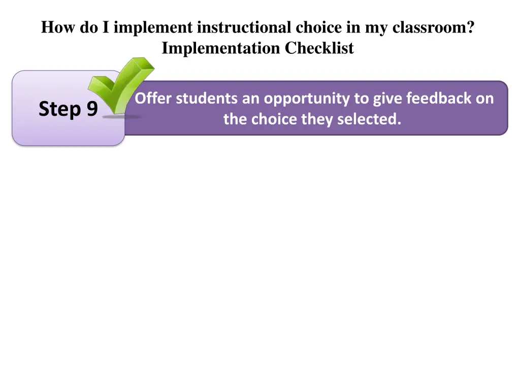 how do i implement instructional choice 2