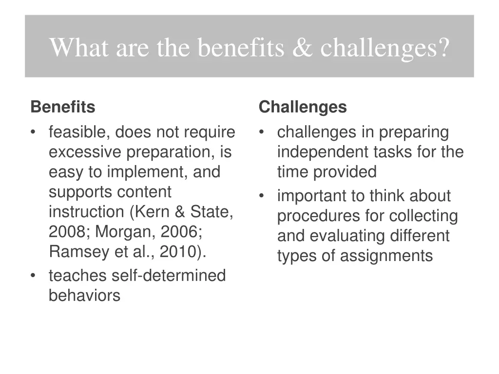 what are the benefits challenges