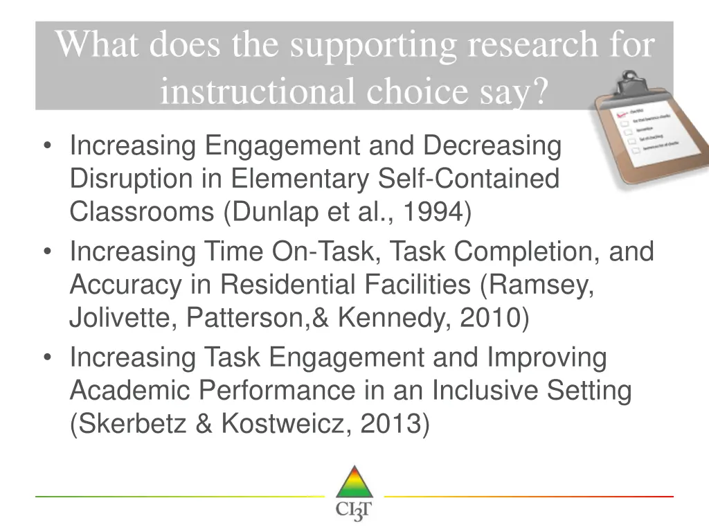 what does the supporting research