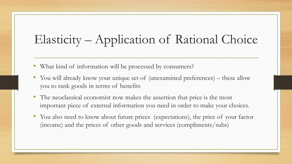 elasticity application of rational choice 3