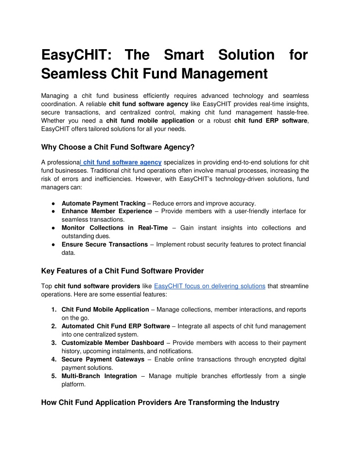 easychit the smart solution for seamless chit