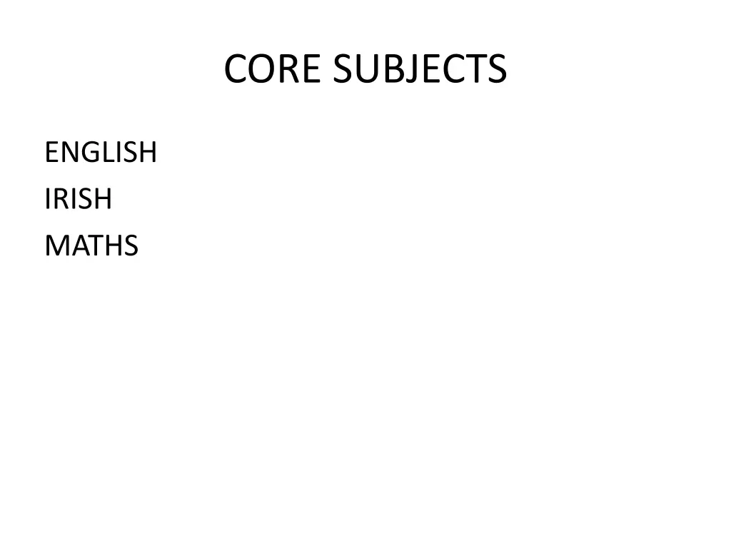 core subjects