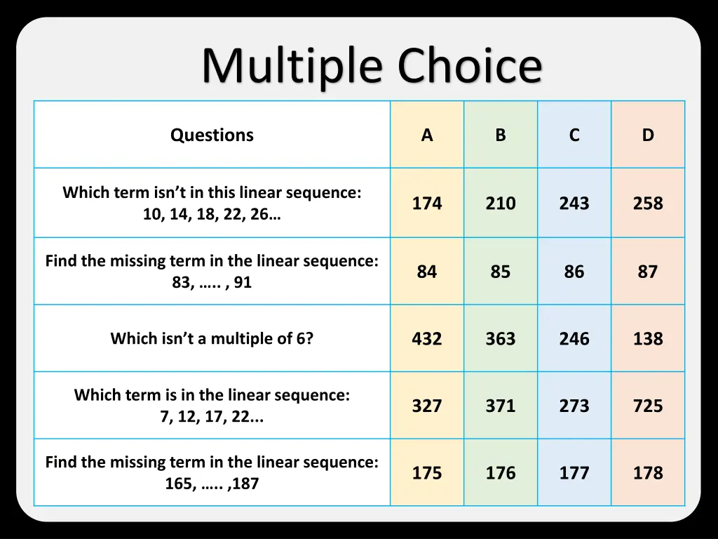 multiple choice 1