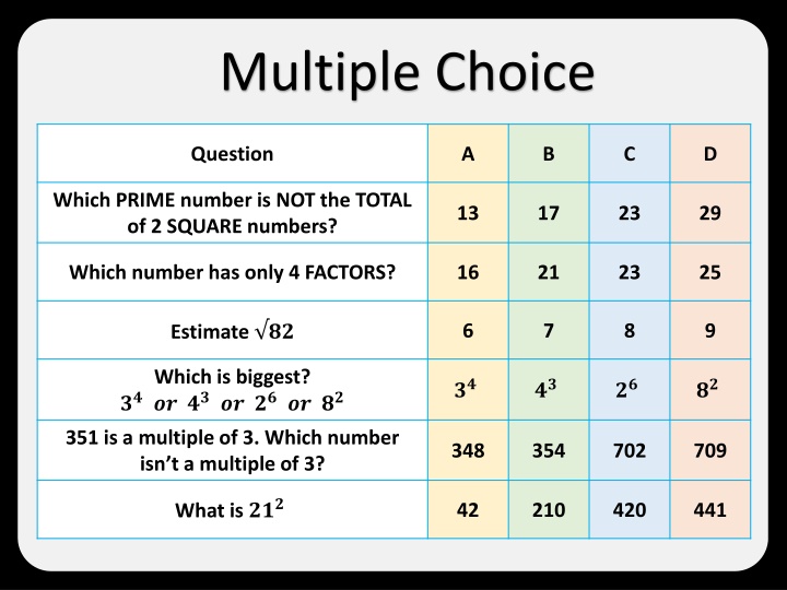 multiple choice