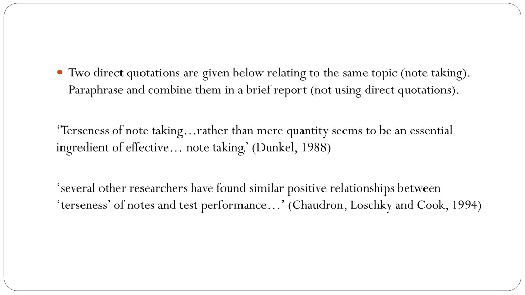 two direct quotations are given below relating