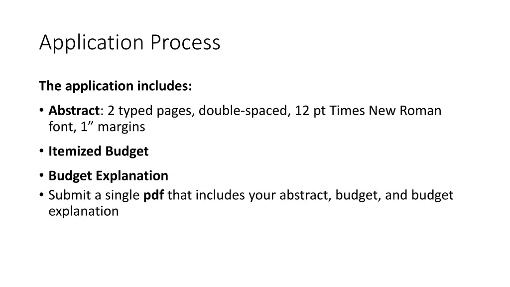 application process