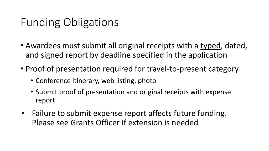 funding obligations