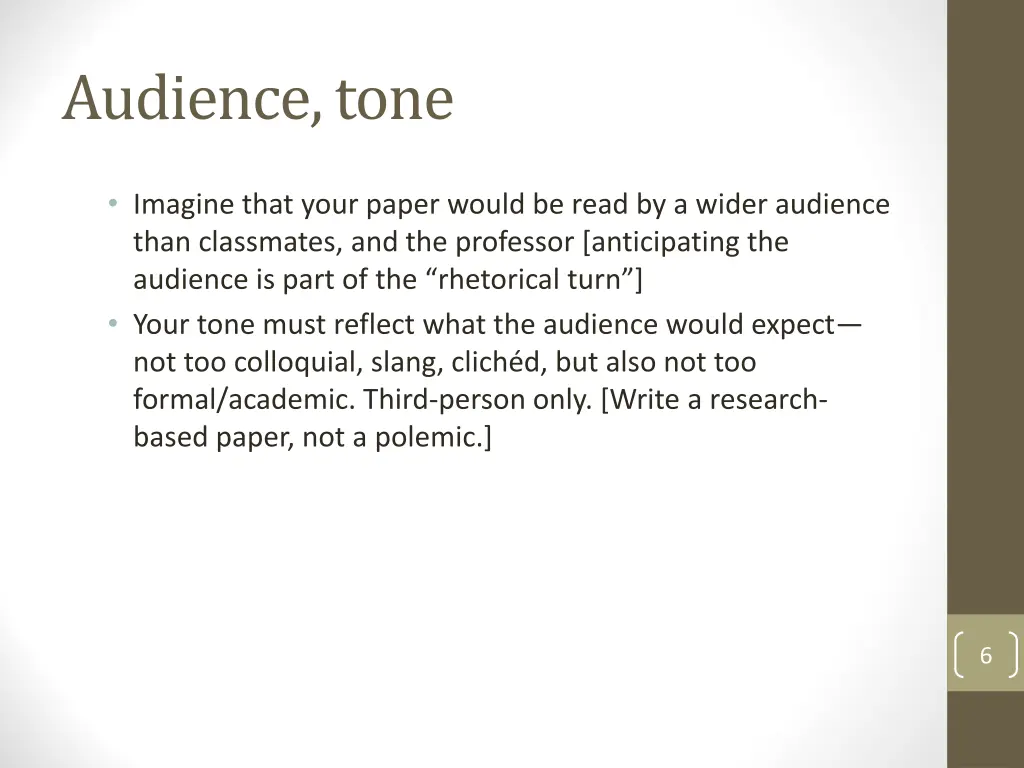 audience tone