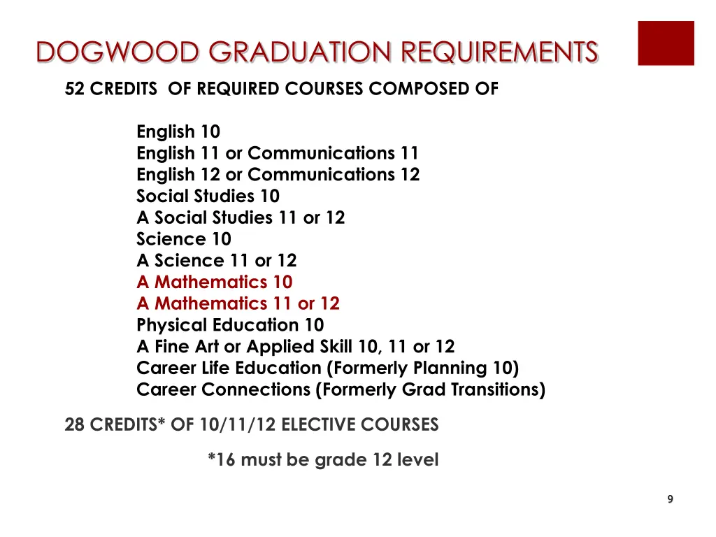 dogwood graduation requirements 4
