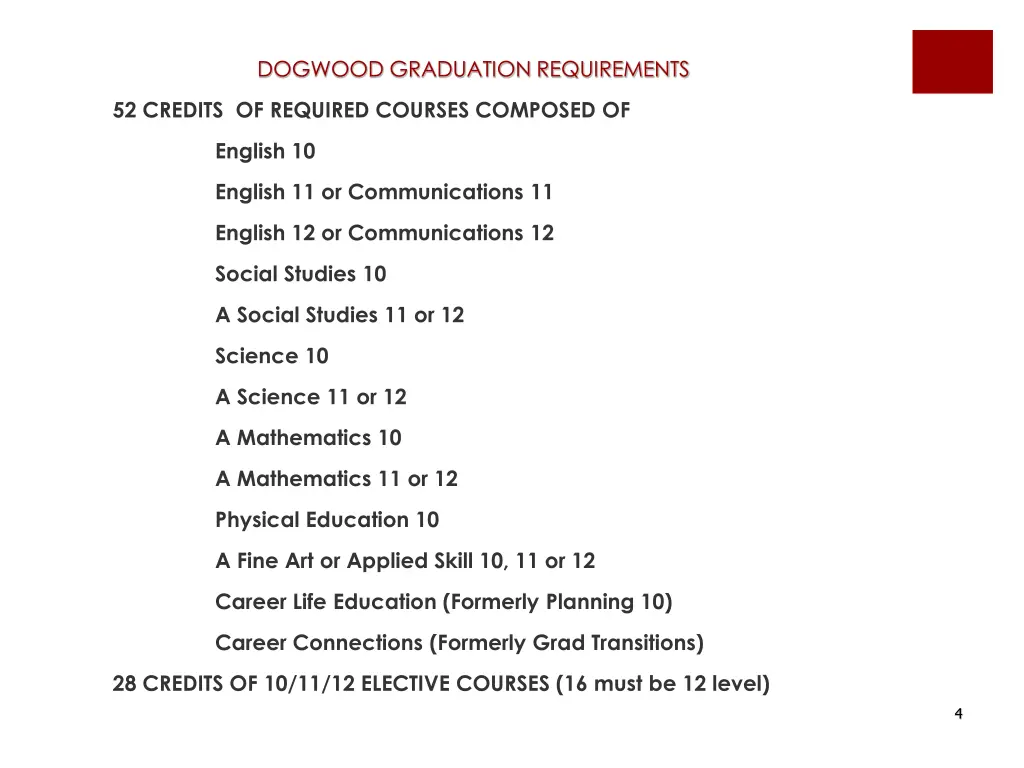 dogwood graduation requirements