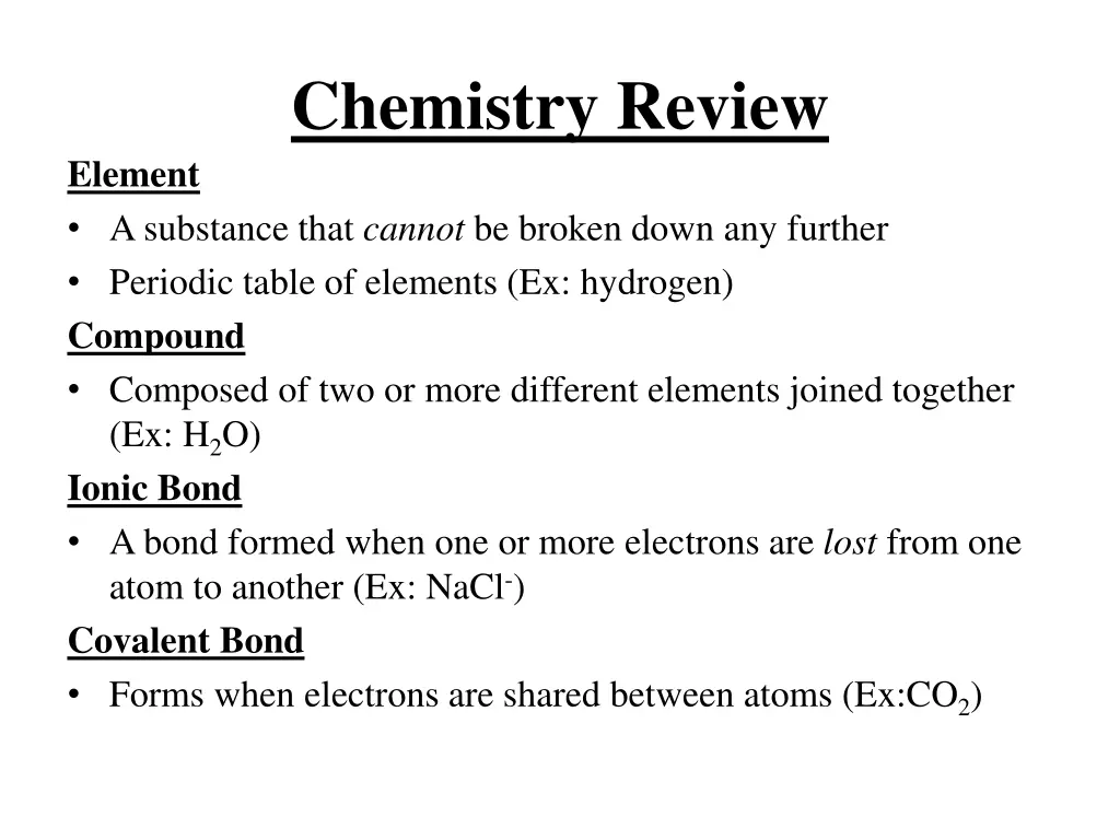 chemistry review 1
