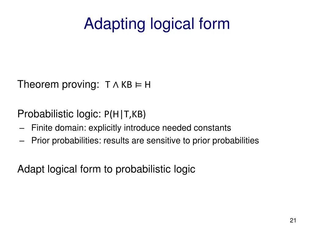 adapting logical form