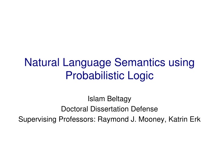 natural language semantics using probabilistic