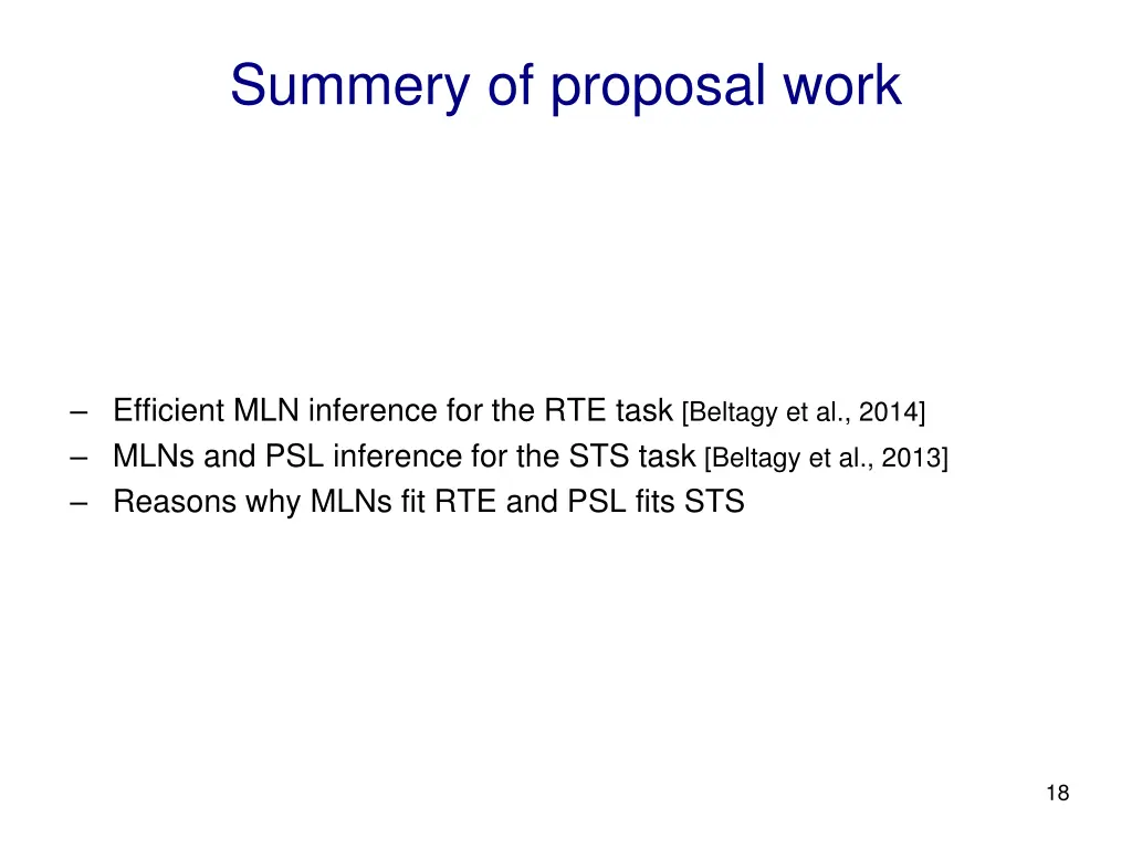 summery of proposal work