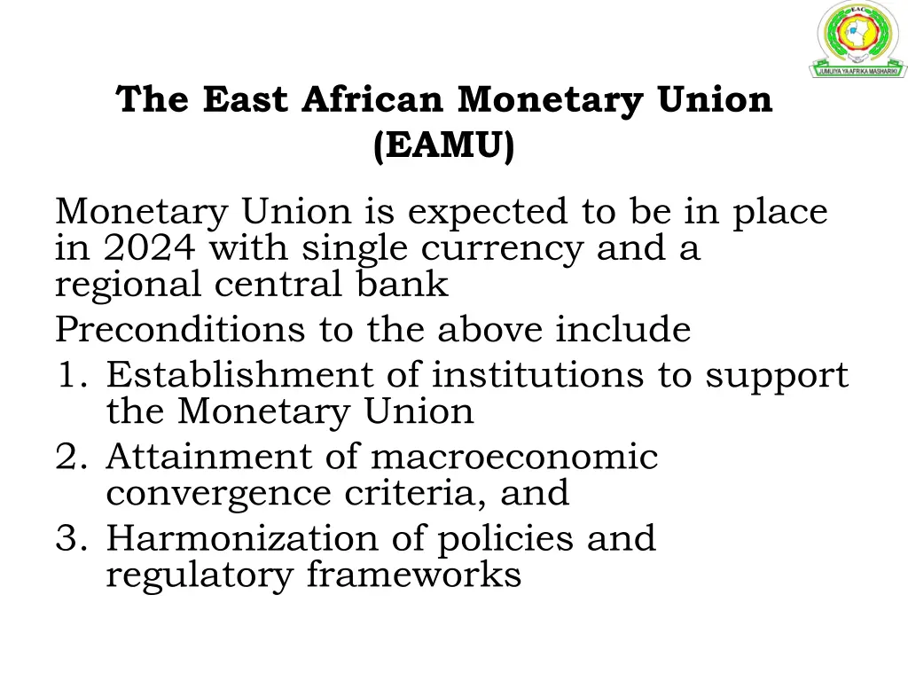 the east african monetary union eamu