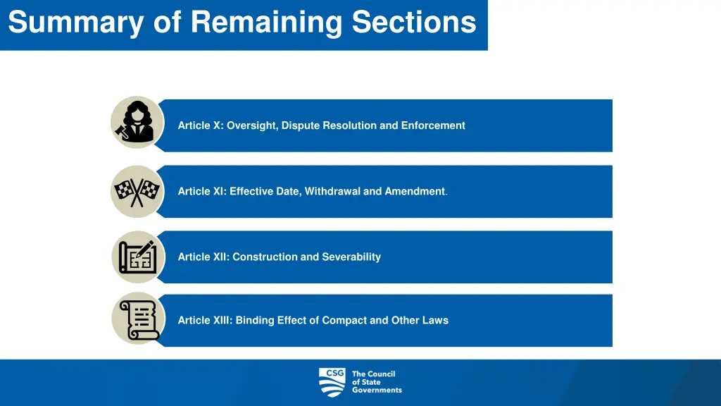summary of remaining sections 1