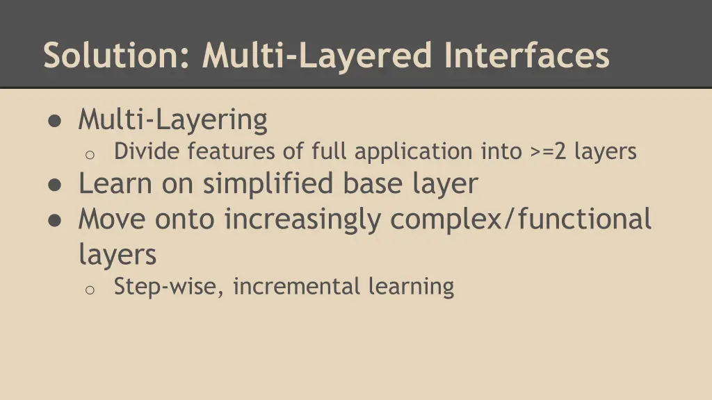 solution multi layered interfaces