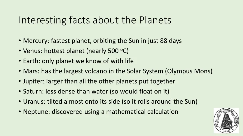 interesting facts about the planets