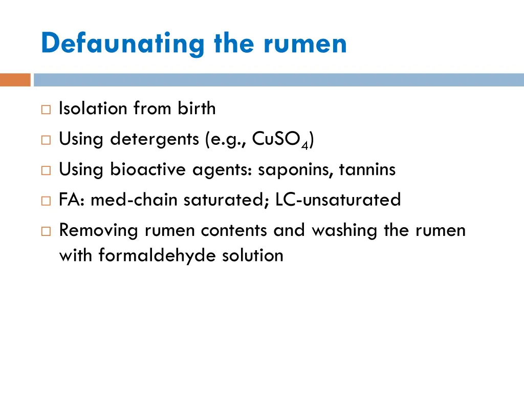 defaunating the rumen