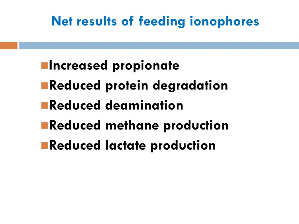 net results of feeding ionophores