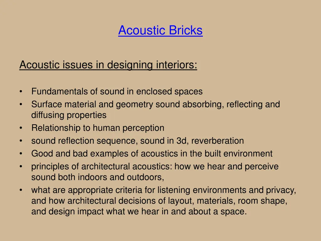 acoustic bricks