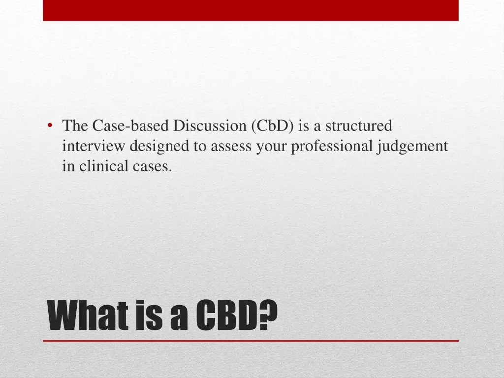 the case based discussion cbd is a structured