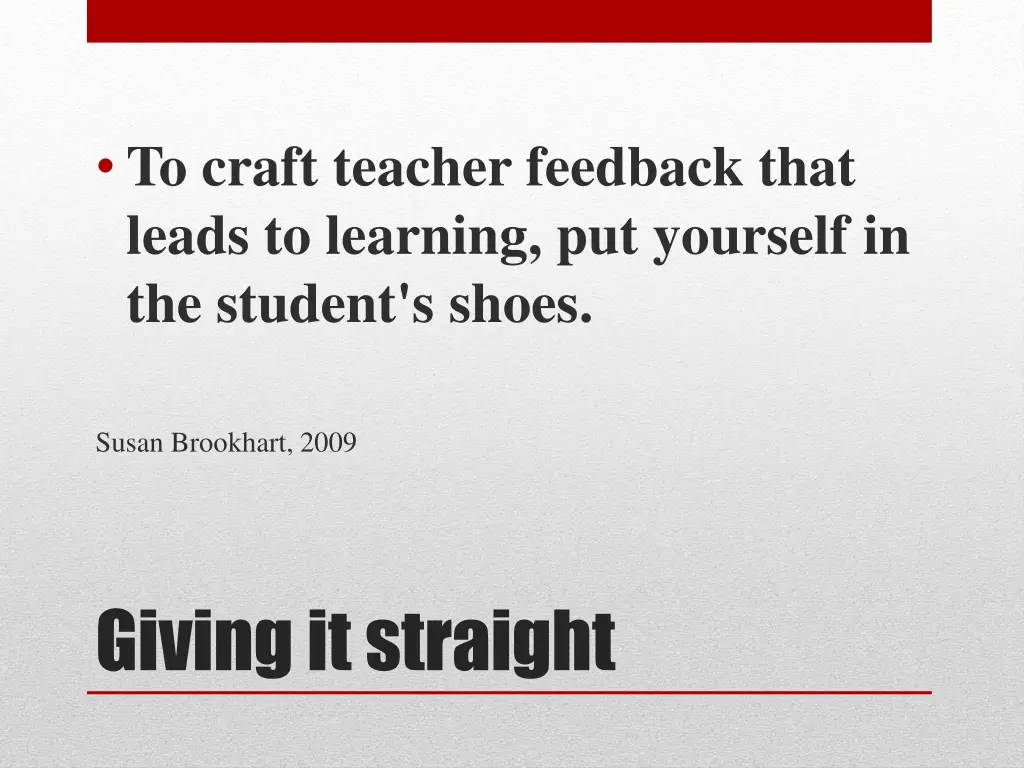 to craft teacher feedback that leads to learning