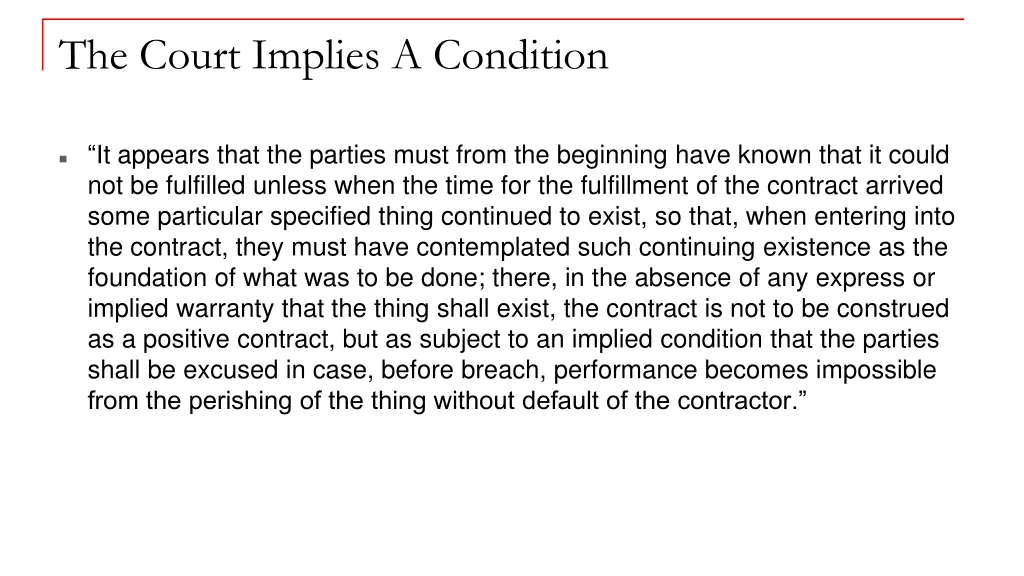 the court implies a condition