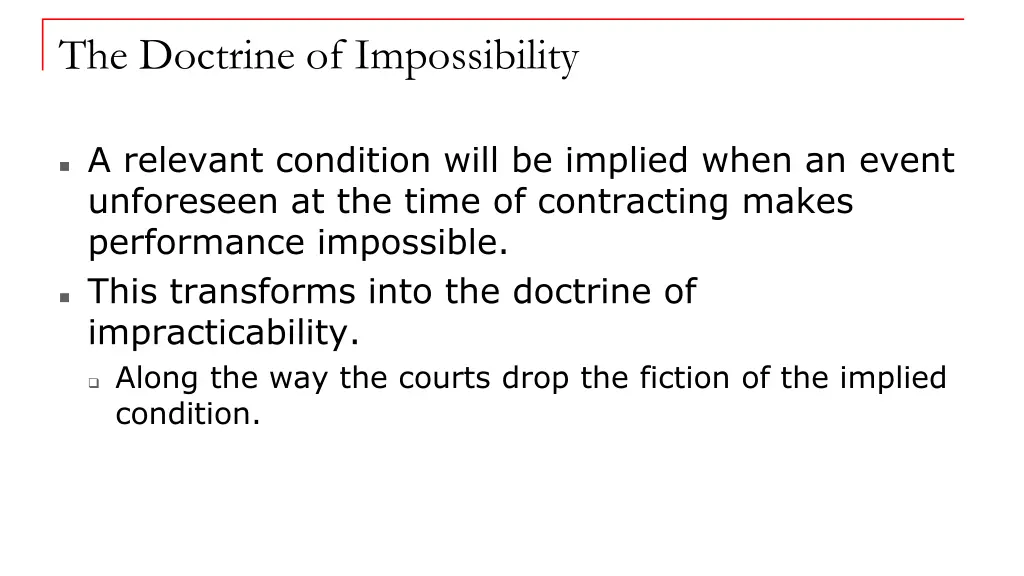 the doctrine of impossibility