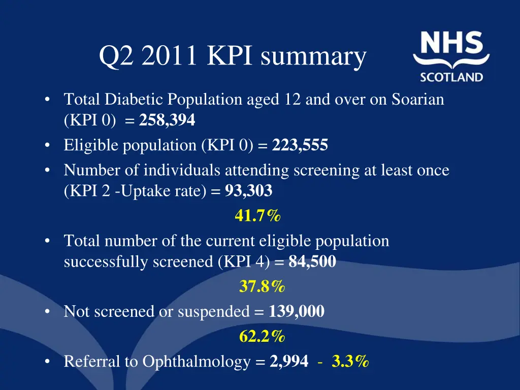 q2 2011 kpi summary