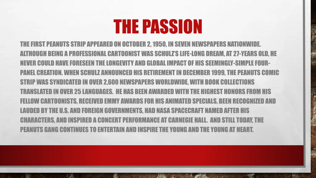 the passion