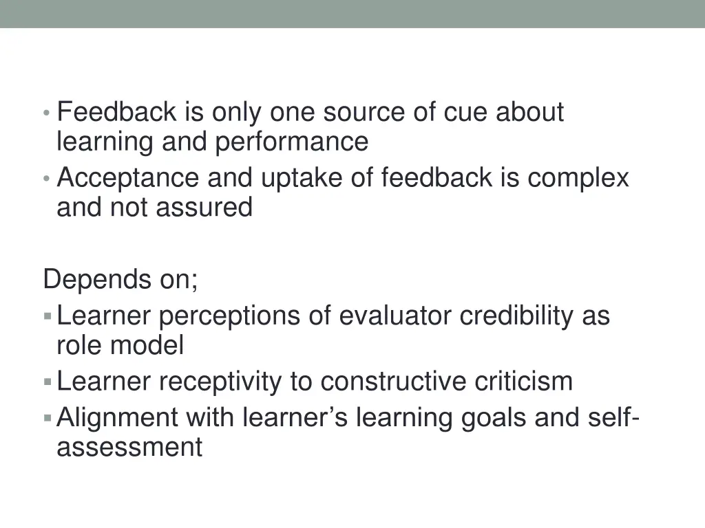 feedback is only one source of cue about learning