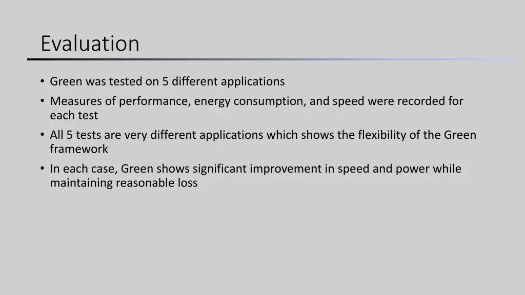 evaluation