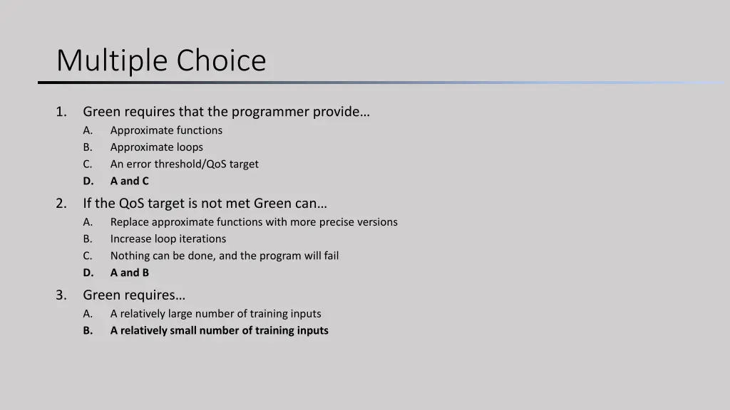 multiple choice