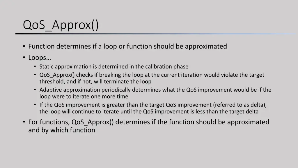 qos approx