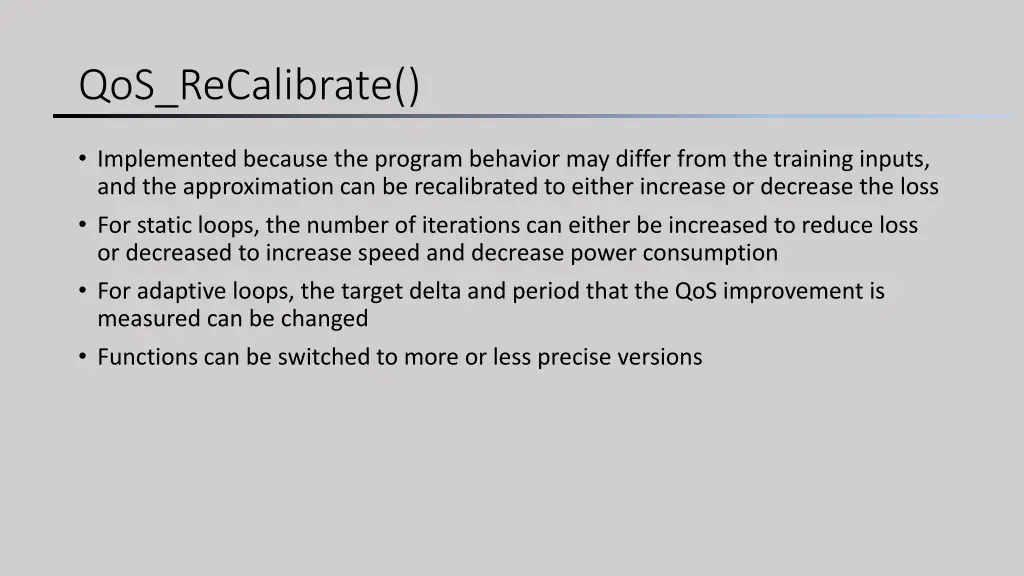 qos recalibrate