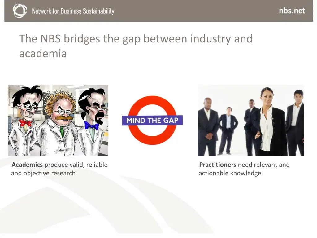 the nbs bridges the gap between industry