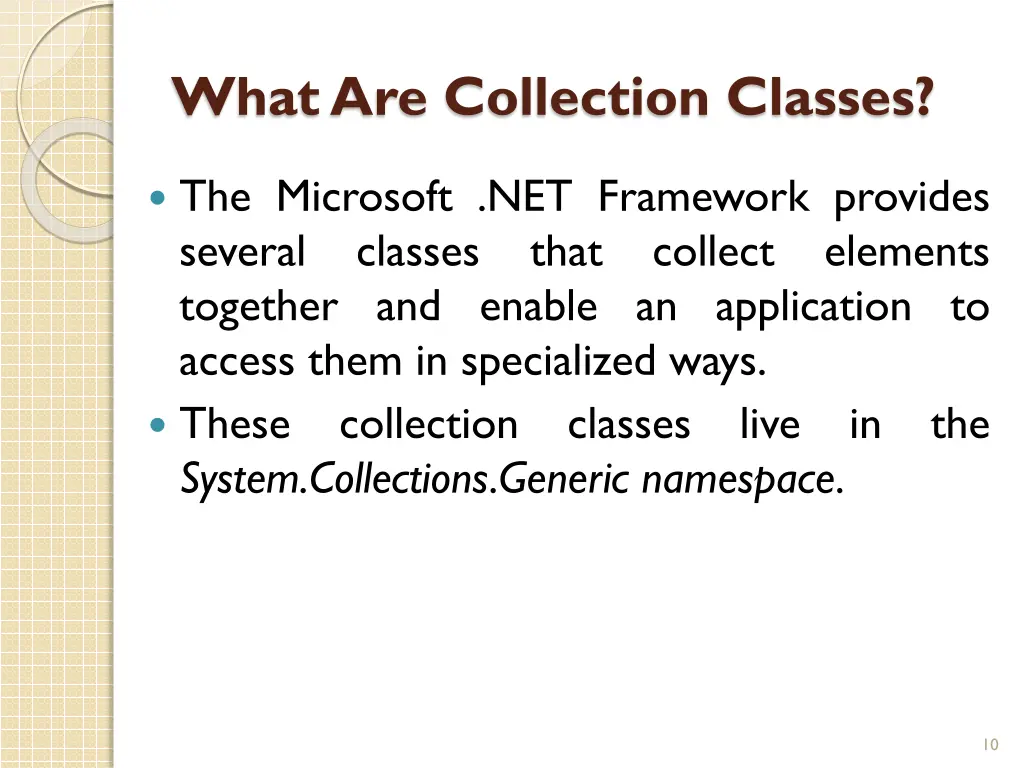 what are collection classes