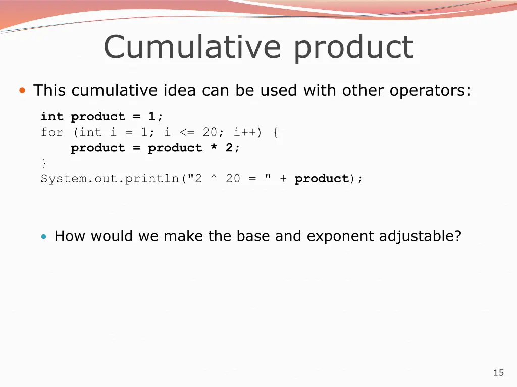 cumulative product