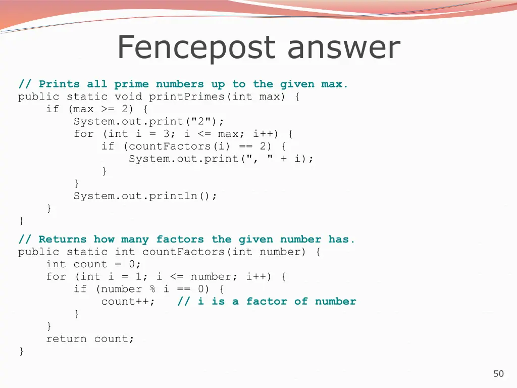 fencepost answer