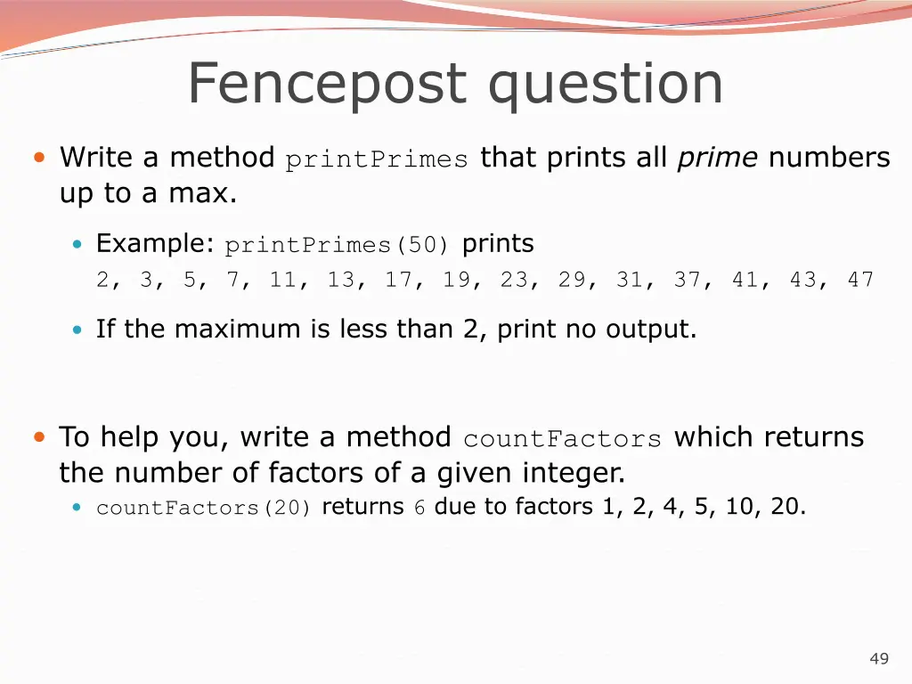 fencepost question