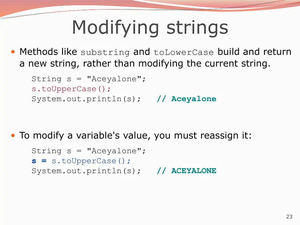 modifying strings