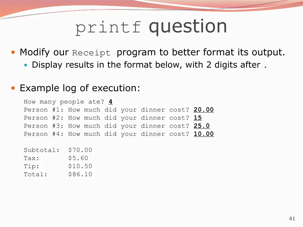 printf question