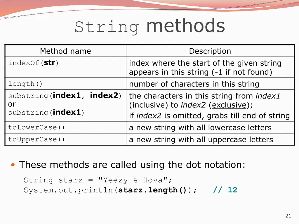 string methods