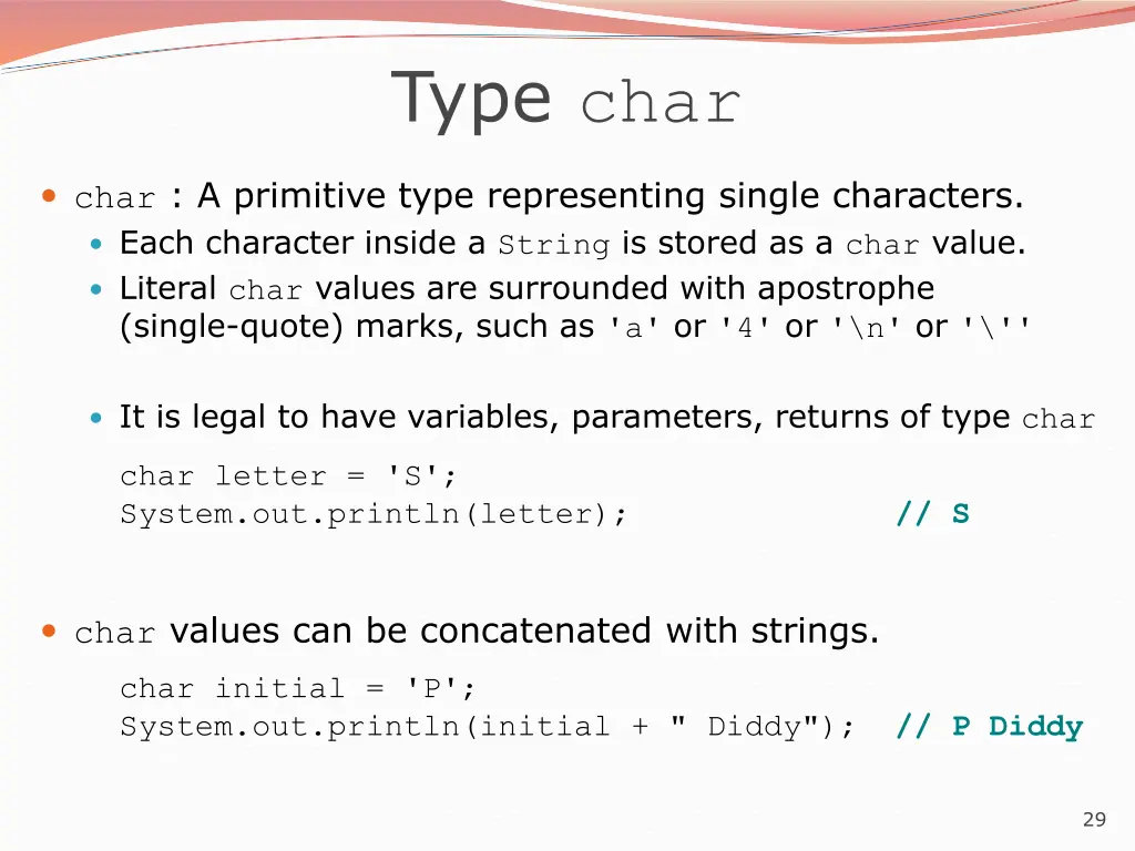 type char