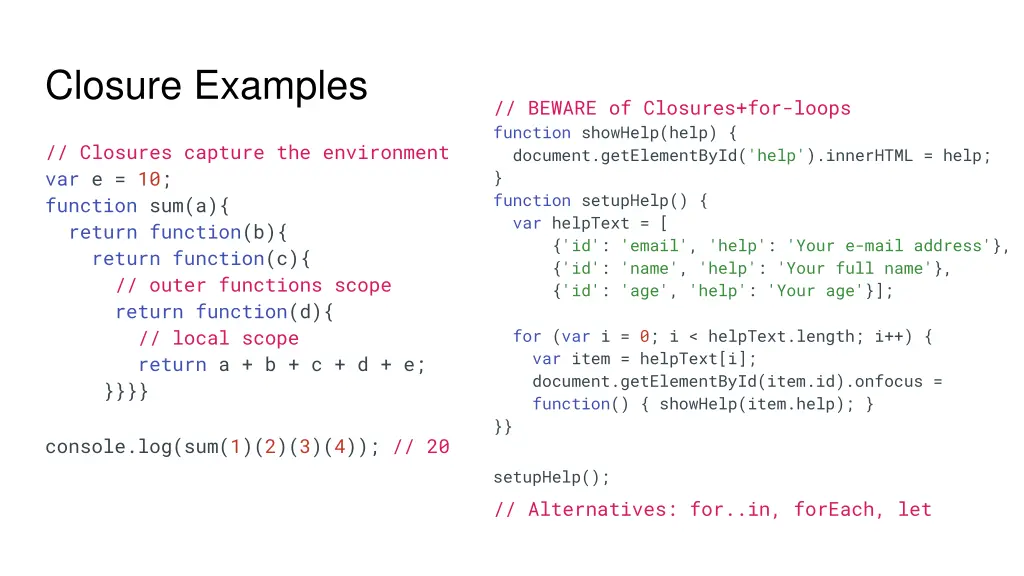 closure examples