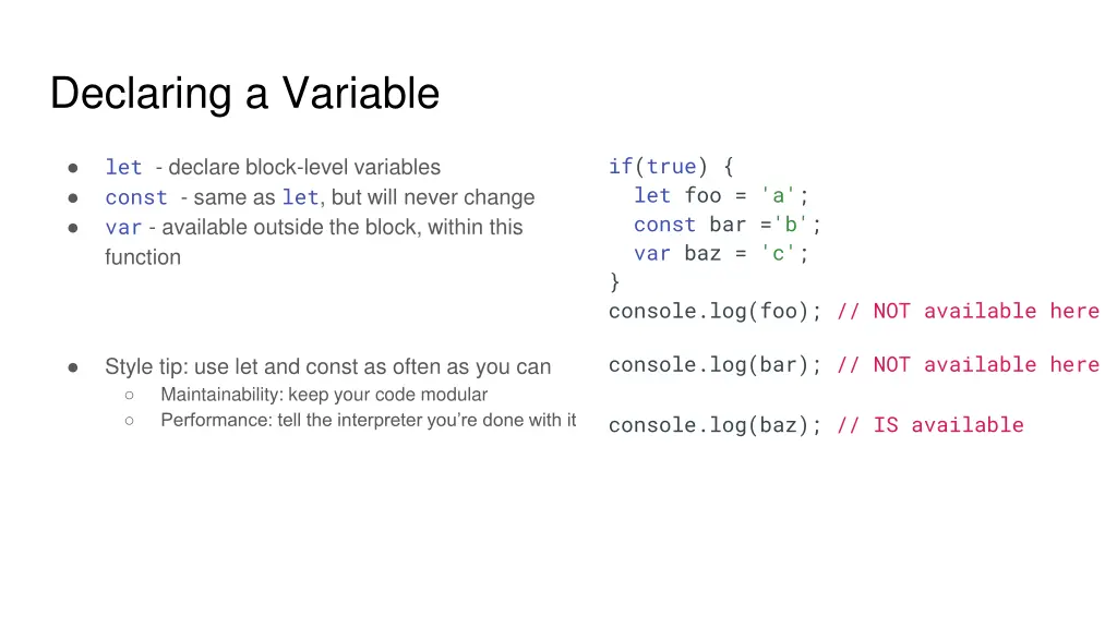 declaring a variable
