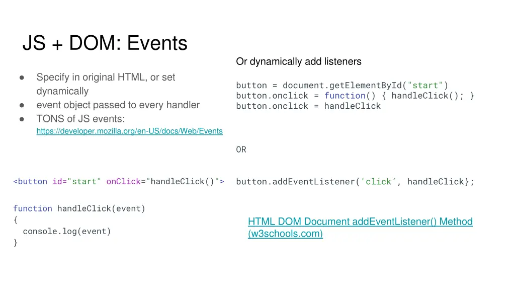 js dom events
