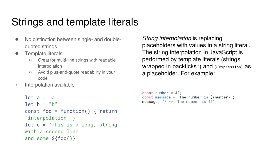strings and template literals