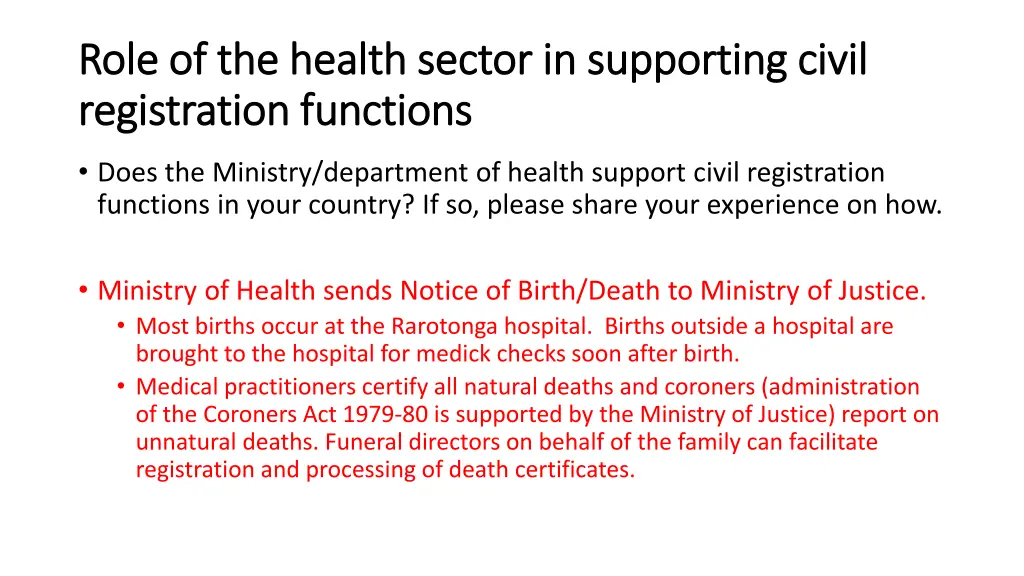 role of the health sector in supporting civil